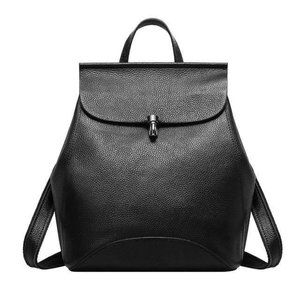 Black Convertible Leather Designer Backpack Purse